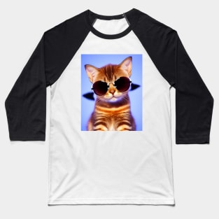 Retro Coool Cat Baseball T-Shirt